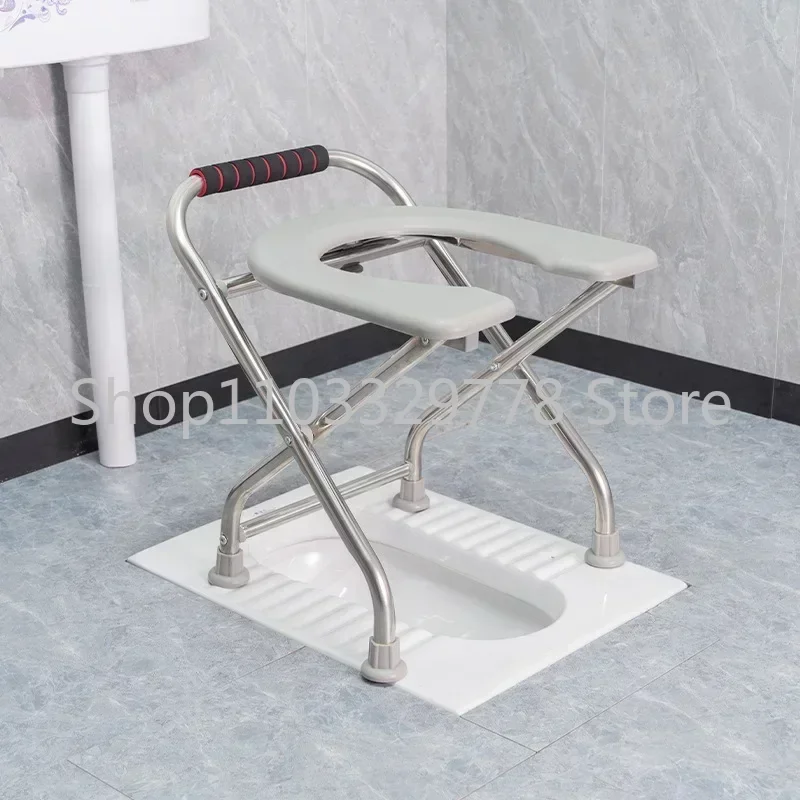 Silla de inodoro plegable multifuncional para mujeres embarazadas, asiento de inodoro móvil, sentadillas