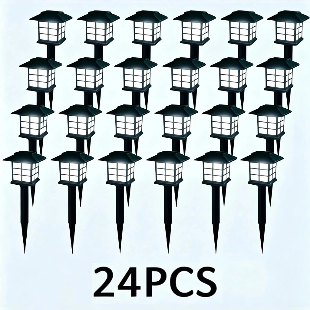 24/12/6/2 pcs Solar Garden Lights，Outdoor Waterproof Solar Light LED Pathway Lights , Decorative Landscape Lighting for Yard Lawn Walkway Patio Driveway