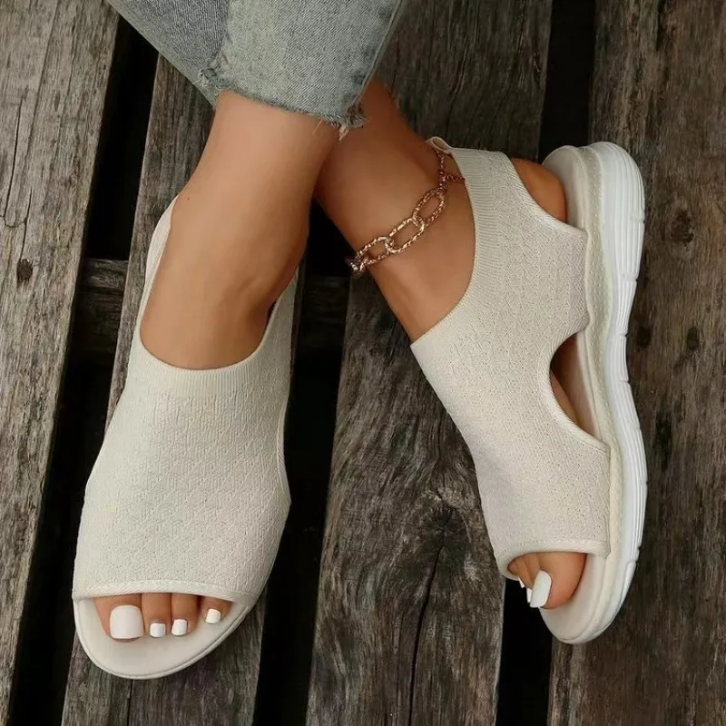 Zomer Nieuwe Platte Sandalen 2023 Mode Europese Grote Maat Damesschoenen Met Platform Sandalias Mujer Zomerschoenen Dames