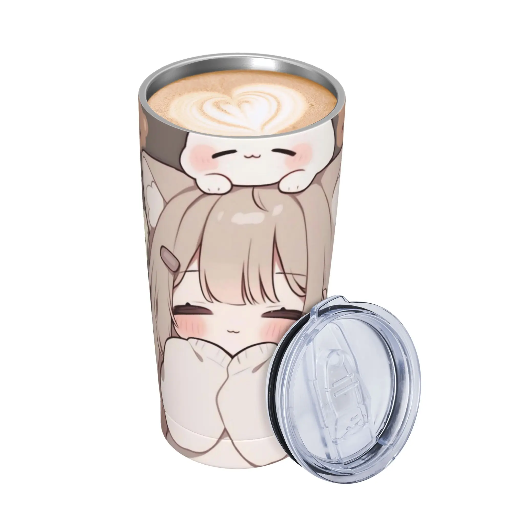 Trickcal C-Chibi Go Games Tumbler Vacuum Insulated  Thermal Cup Stainless Steel Double Wall Mugs Spill Proof 20oz