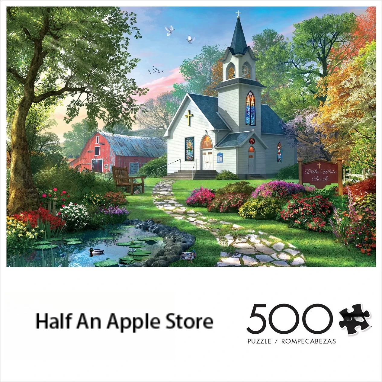 

1000 PCS Jigsaw Puzzles for Adults Little White Chapel Puzzles Educational Games Colorful Puzzles Gifts Home Decor