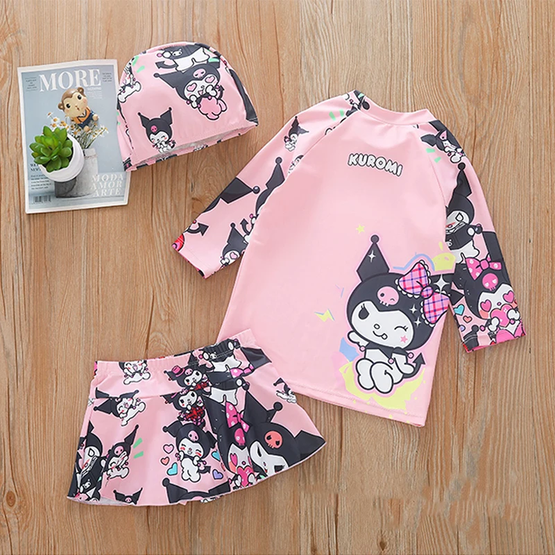 

Sanrio Kawaii Kuromi Girls Swimwears Cinnamoroll Anime Cartoon Cute Fashion Exquisite Good Looking Skin Friendly Split Swimsuits