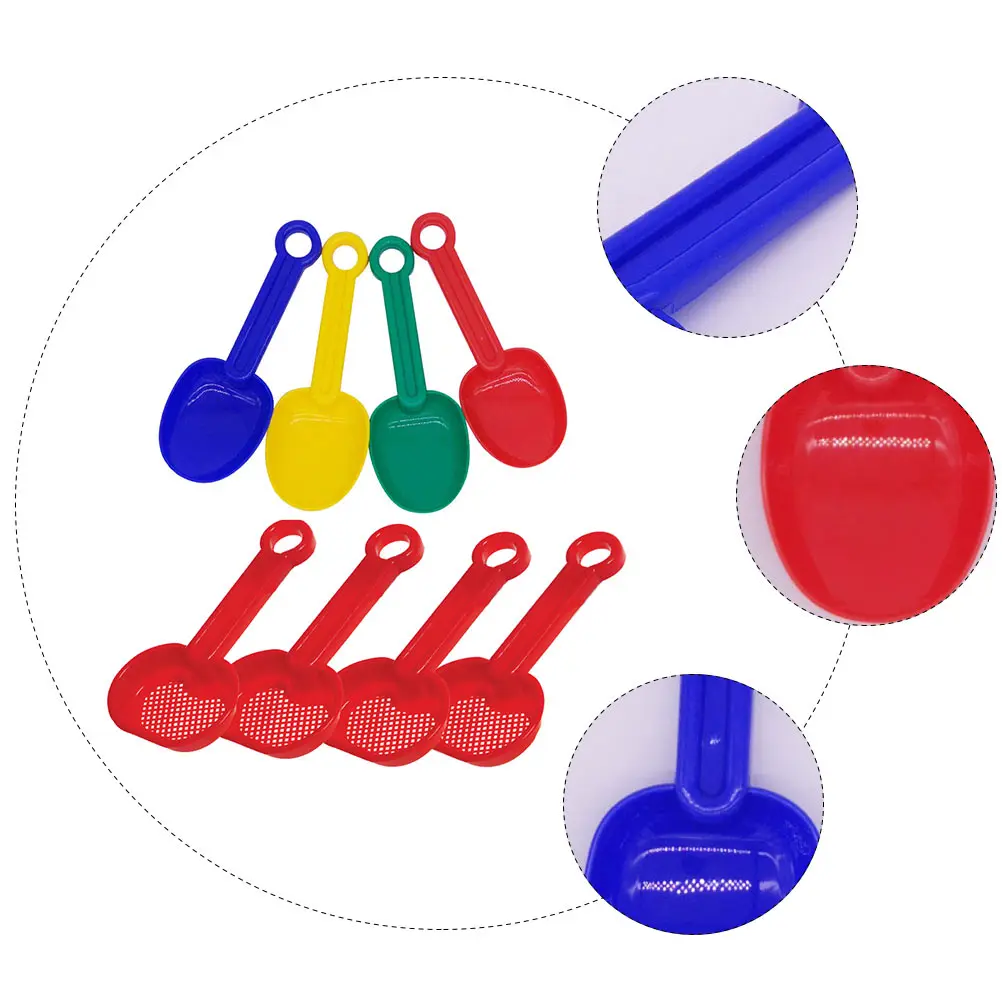 8 قطع أداة حفر مجرفة رملية، معاول شاطئ للأطفال، مغرفة للسفر في الهواء الطلق