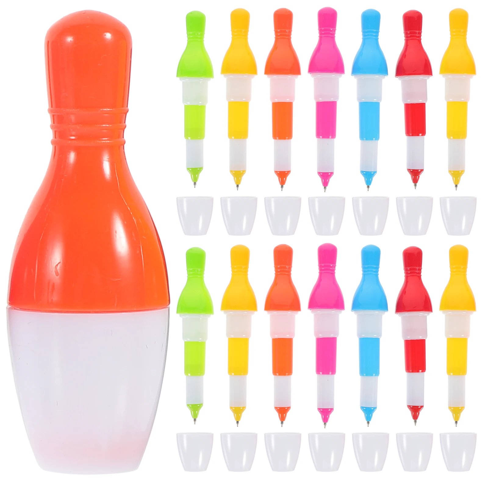 

15 Pcs Bowling Shaped Ballpoint Pens Colorful Writing Supplies Student Stationery Creative Gift Kids Plastic Material Long Use