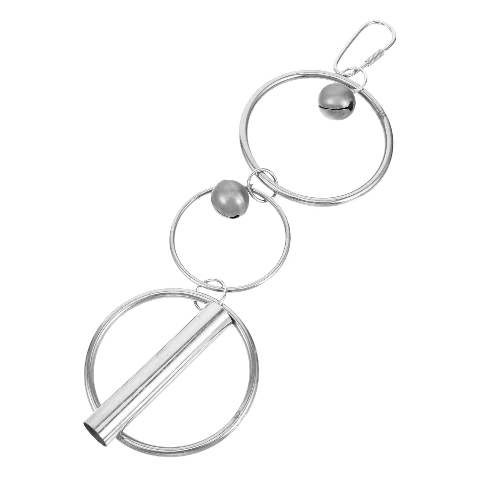 Parrot Bell String Stainless Steel Hanging Chewing Diversion Pendant Bird Cage Decor Relaxation Bell for Parakeets