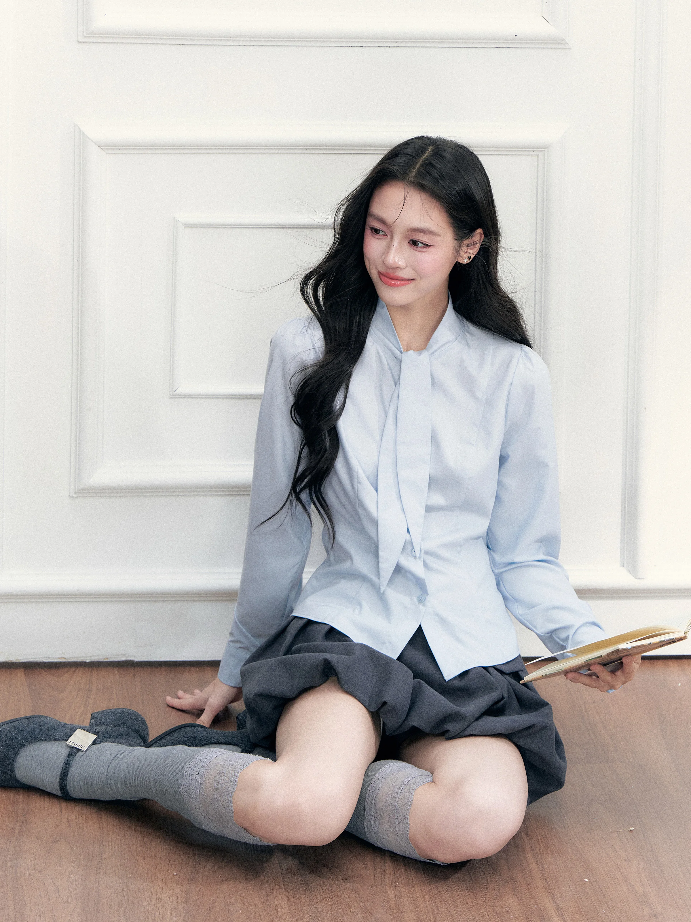 Fragile Heart Vintage College Style Three-Piece Set Shirt Vest Pleated Skirt for Women Autumn Spring Casual Office Date