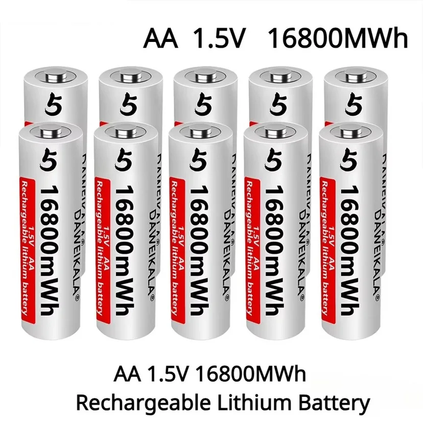 AA Battery 1.5V Li ion AA Rechargeable Batteries High capacity 16800mWh For Remote Control Toy Battery Light Fast charging