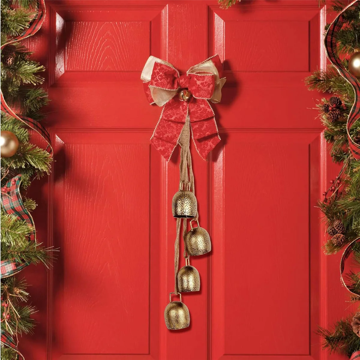 جرس البقر المعدني العتيق المحمول باليد، جرس عيد الميلاد، زينة جرس البقرة المعلقة