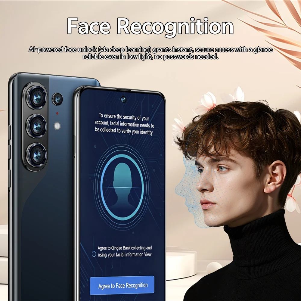 K-Touch Smartphone C27 Ultra 8000mAh Battery Mobile Phones Android 15 Face ID Unlock Cell Phone 5G Dual SIM 7.3inch Full Display 22GB+2TB 16+48MP Cellphones