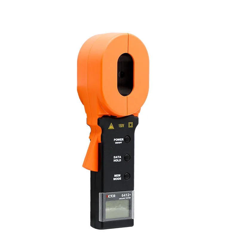 Non-Contact Digital Clamp Earth Resistance Tester 0.01-1000ohm LCD Size 46x28mm Data Hold 30 Sets Resistance Meters PLS-6412+