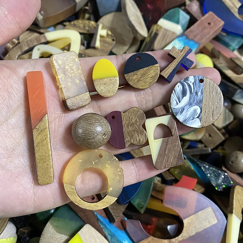 30/50/100/200 قطعة دلايات خشبية طبيعية عشوائية بالجملة Waterdrop البيضاوي قلادة خشبية لتقوم بها بنفسك لصنع المجوهرات #4