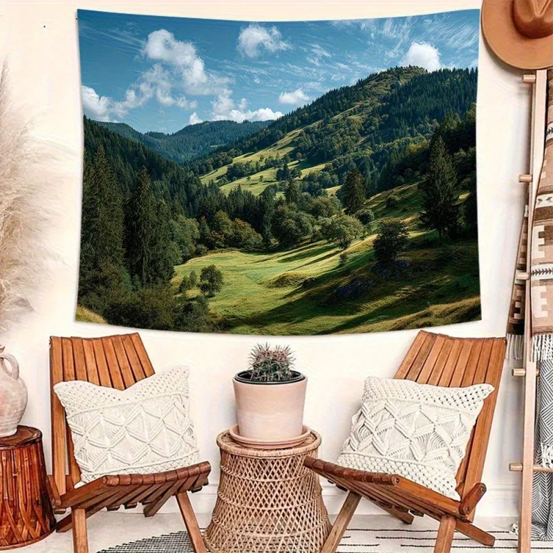 VIKAMA Natural Scenery Mountain Tapestry Healing Living Room, Bedroom, Wall Decoration Cloth, Dormitory Background Cloth