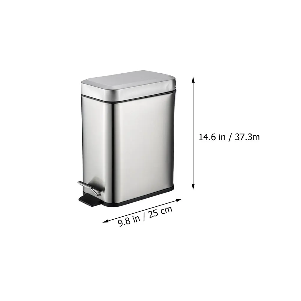 10-litre Kitchen Bin Stainless Steel Trash Can Office Cans Garbage Dust Bin Multifunction European Style for Kitchen Rubbish