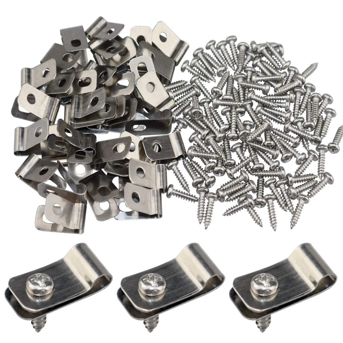 Clips de clôture en fil métallique, 100 pinces de fil de clôture en aluminium pour fil soudé de calibre 12-16 vers clôture en bois, en métal ou en vinyle