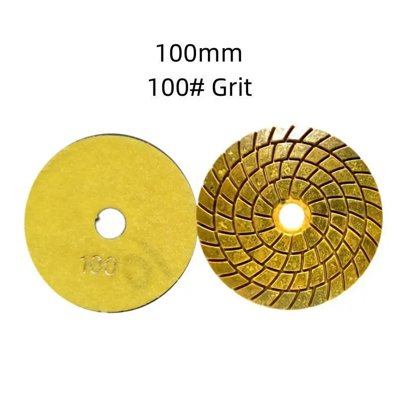 1 Stück 4 Zoll Super-Polierpad 100mm Kupfergebundenes Metall-Nasspolierpad für Marmor, Granit, Stein, Schnellschleifscheibe – Detail 6