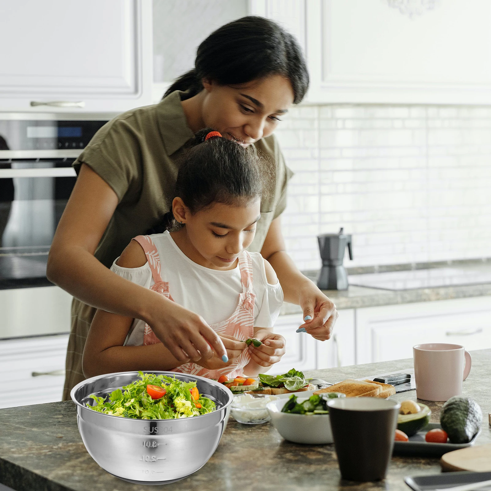 

1Pc StainlessSteel Black SiliconeBase Mixing Bowl With Lid Mixing Bowl Lid Restaurant Kitchen Bar