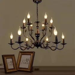 French candle chandelier black Iron Industrial Lustres Kitchen Island dining room coffee shop Vintage farmhouse lighting