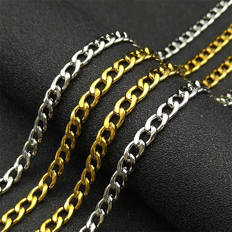 Men's Cuban Link Chain Necklace Stainless Steel Silver Gold Color Male Choker colar To My Man Jewelry Gifts for Father's Day