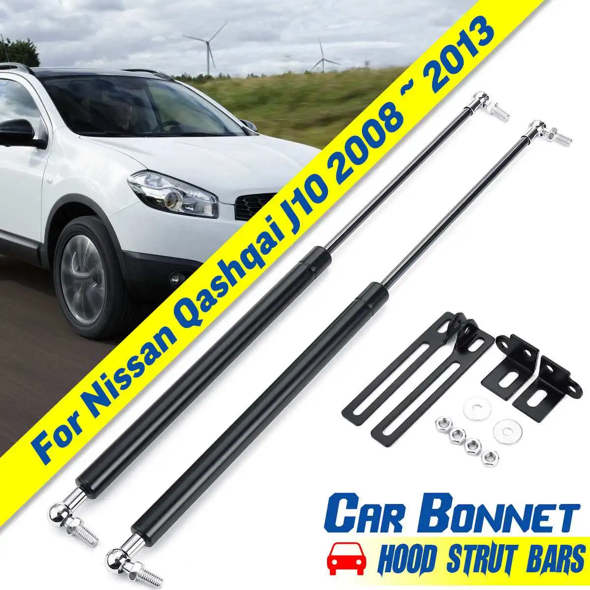 2pcs Car Bonnet Hood Gas Shock Strut Lift Support for Nissan Qashqai J10 2008 2009 2010 2011 2012 2013