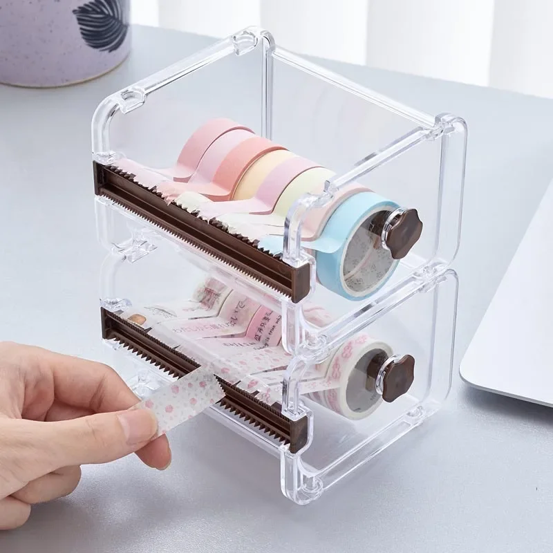 Japanese Stationery Masking Tape Cutter Washi Tape Storage Organizer Cutter Office Tape Dispenser Office Supplies