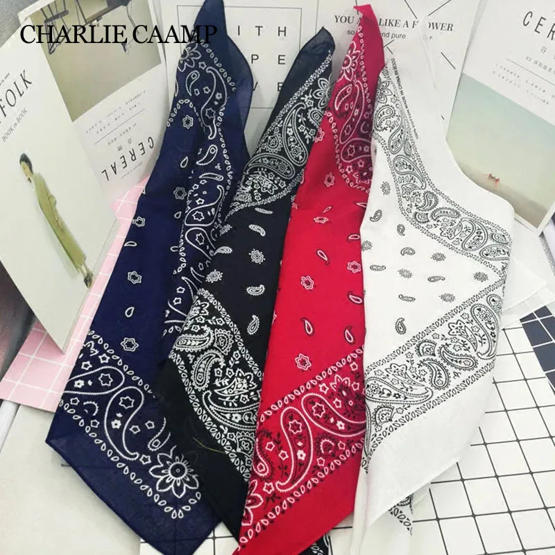 Fashion Hip Hop 100% Cotton Bandana Square Scarf Cashew Black Red Paisley Headband Print Hijab For Women/Men/Boys/Girls 55x55cm