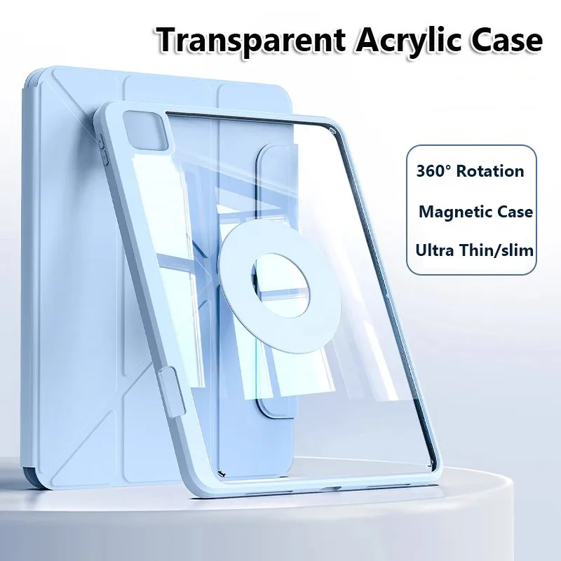 

Чехол с вращением на 360 градусов для Xiaomi Pad 7 2024 11,2 7 Pro 11,2 дюйма MiPad 5 Pro 5 11 дюймов 6Pro, прозрачный съемный чехол для планшета