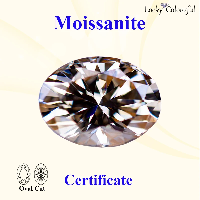 

Moissanite Oval Cut Natural Champagne Color VVS1 for DIY Charms Beads with GRA Certificate Jewelry Making Necklace Materials