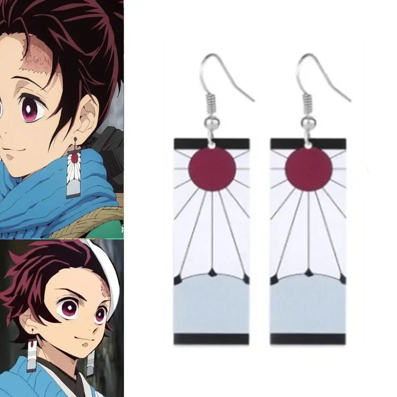 Demon Slayer Costume COSPLAY puntelli orecchini Tanjirou Nezuko arma esclusiva tubo di bambù Shinobu Kanawo accessori per capelli