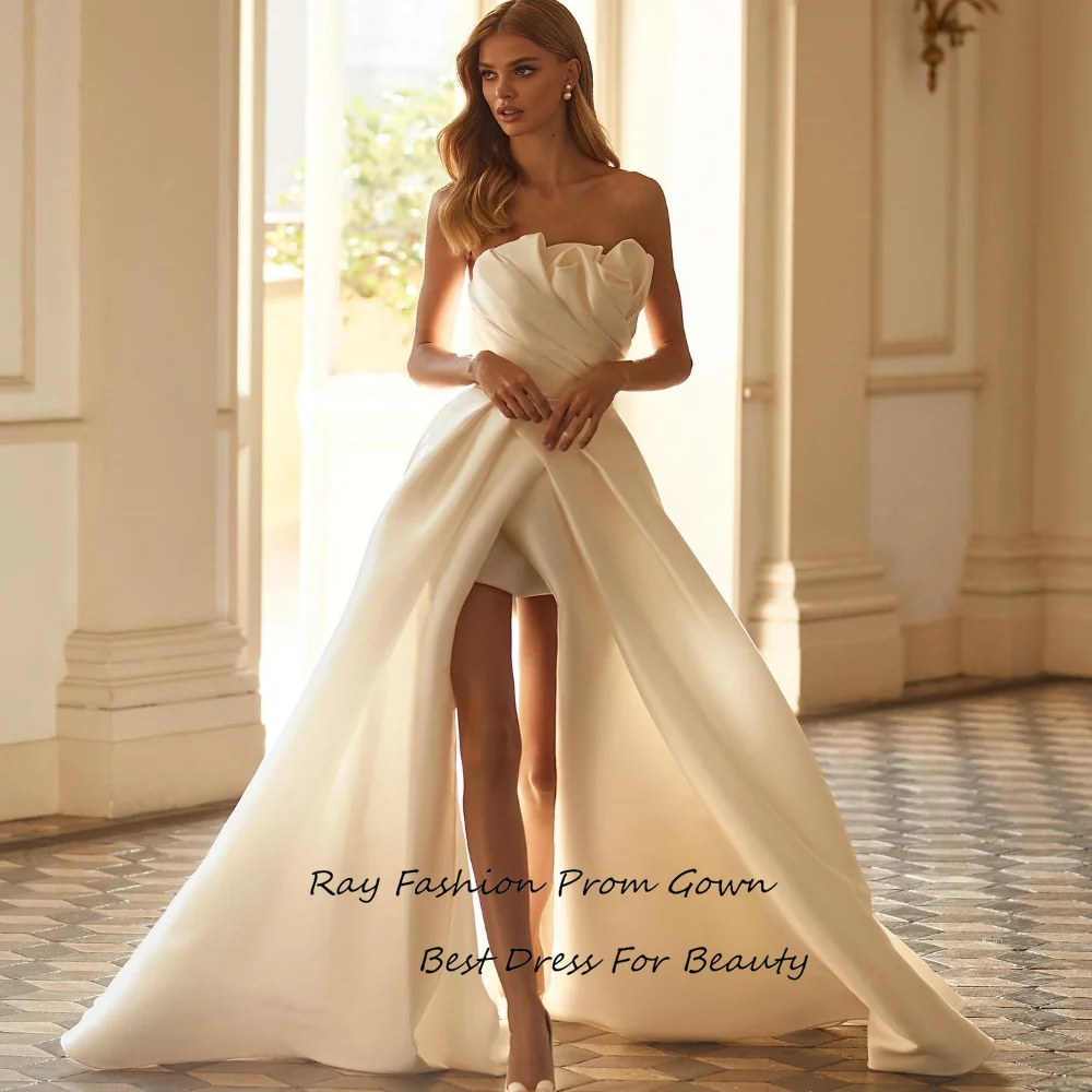 

Qcenkeren Vestido de novia Свадебное платье A-Line Long Wedding Dress Strapless Elegant High Split Women Bridal Dress 2024