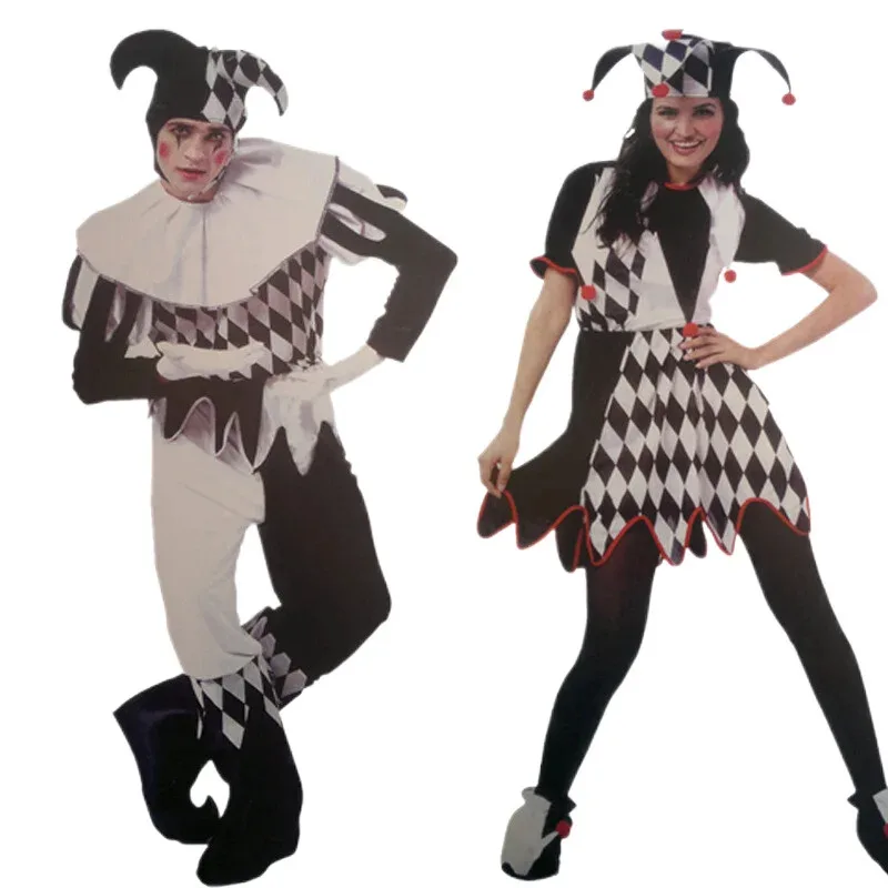 

TPRPCO carnival costumes funny fun cosplay clown costume & hat for adults man women innovative set NL1331