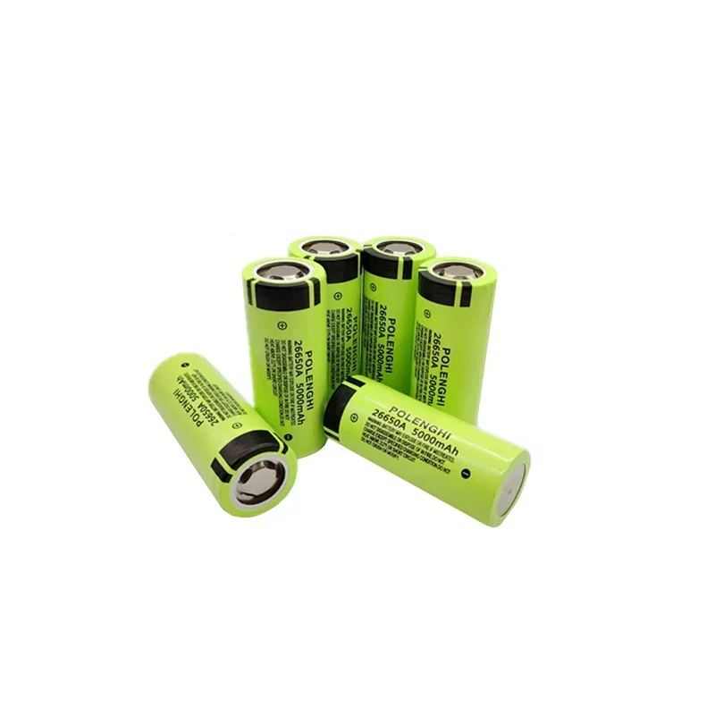 100% brand new true capacity 3.7V 26650A 5000mAh 26650 flat top lithium-ion rechargeable battery, flashlight battery