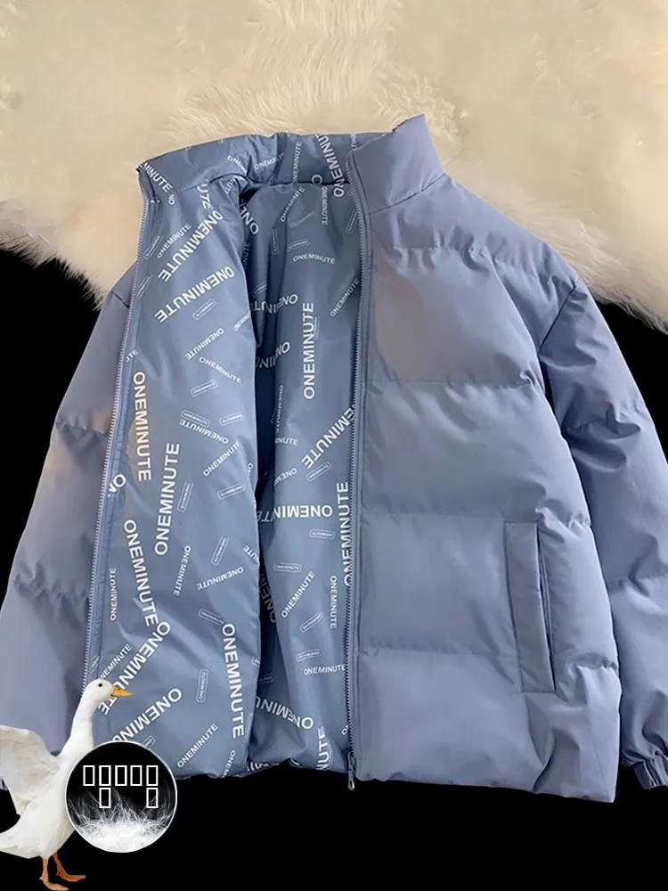 

Men's Cotton Jaet Windproof Warm Casual Stand Collar Double-Sided Wear Autumn Winter Faion Urban Sle Polyester ...