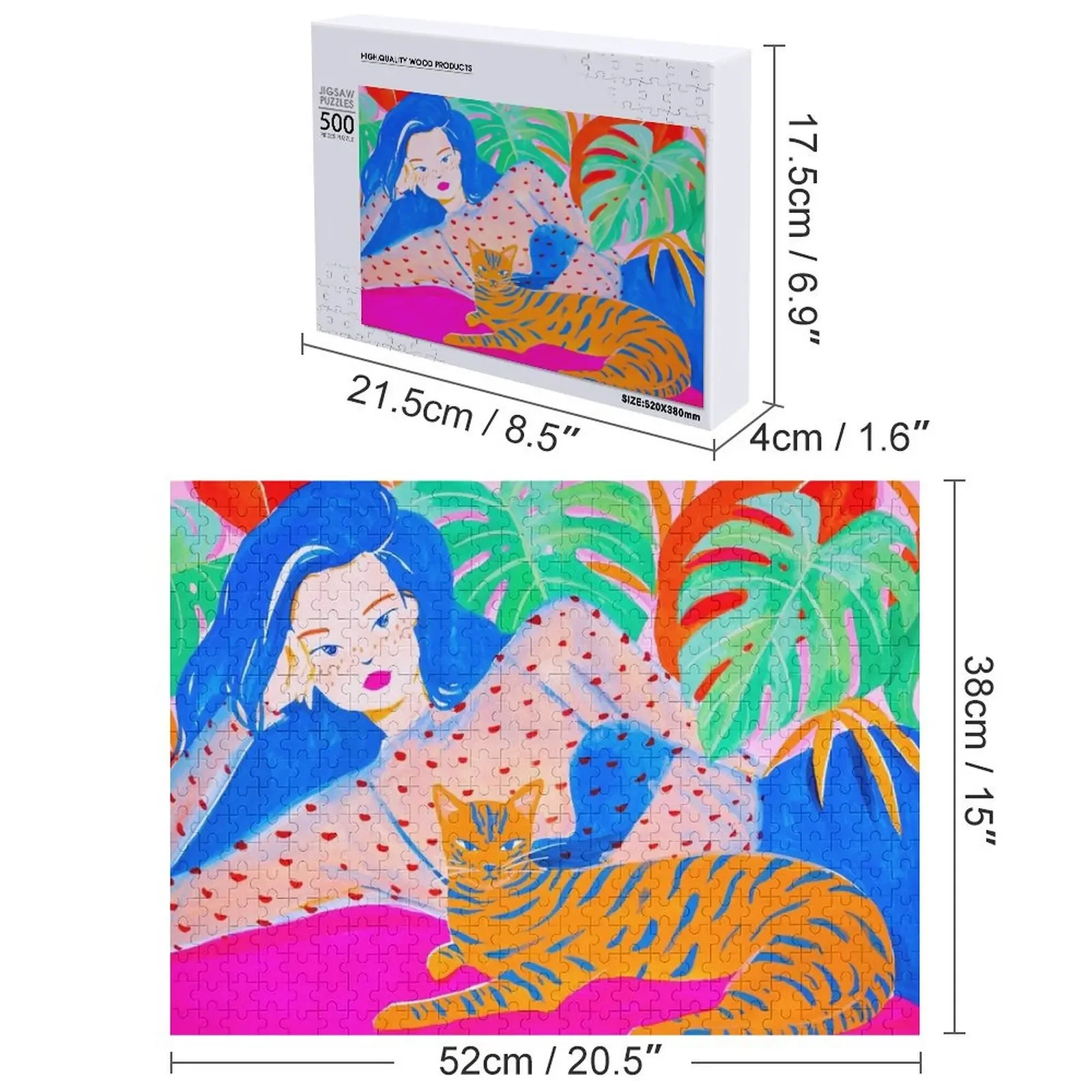 الاسترخاء مع القط بازل قطع الحيوانات الخشبية بانوراما خشبية للبالغين صور هدايا شخصية لغز مخصص