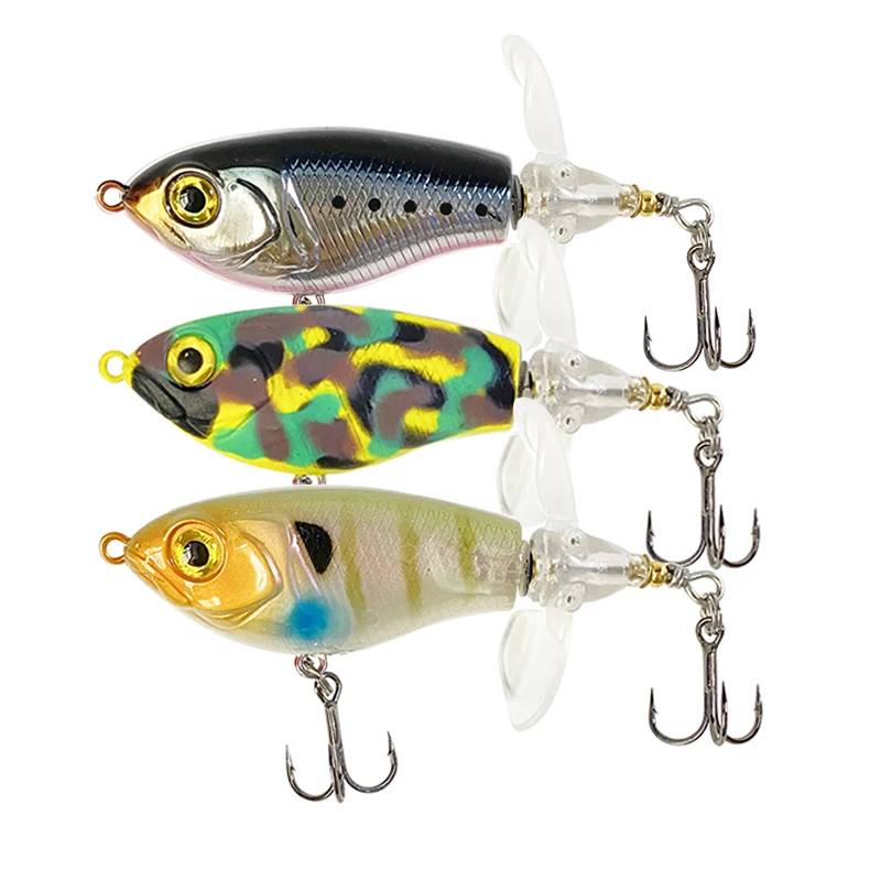 LUHANGT 3 Stück 7/9,5cm Rasselnder Flachtauchender Crankbait Künstlicher Wobbler für Barsch und Hecht Harter Köder Angelköder 3 Farben – Detail 7