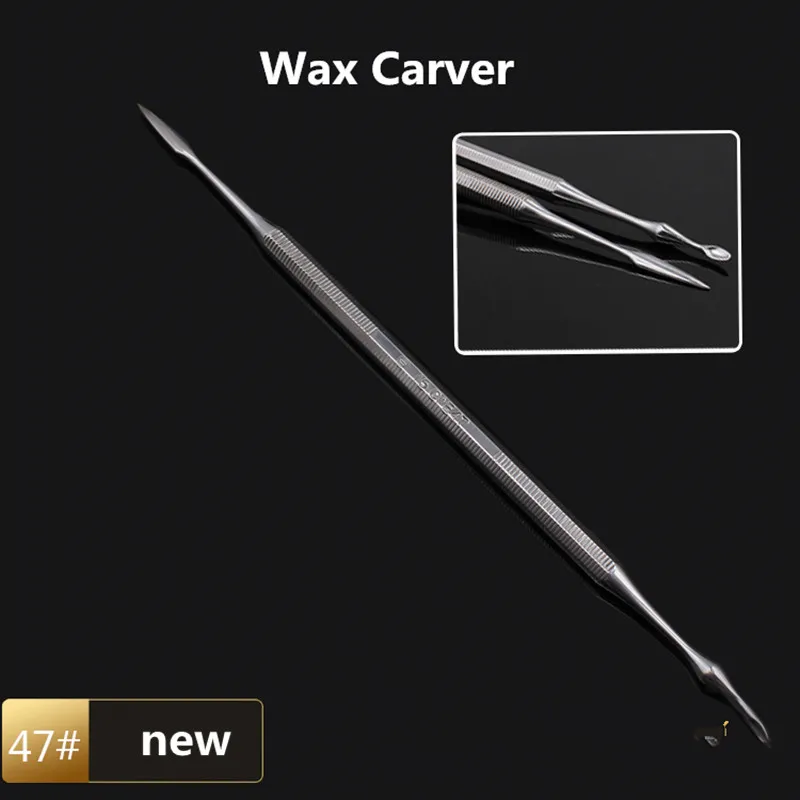 1 pçs espátula dental faca de mistura cera carver aço inoxidável duplo terminado composto resina instrumento enchimento cera colher escultura