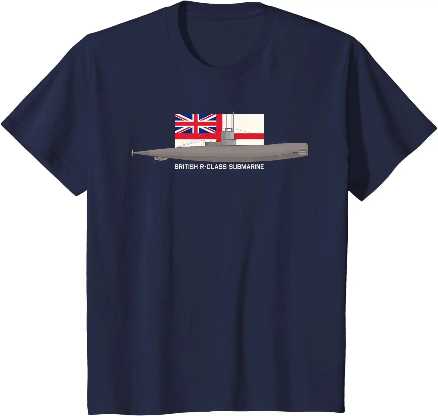 British R-class Submarine WWI Attack Submarines UK Naval Flag T-Shirt. Summer Cotton Short Sleeve O-Neck Mens T Shirt New S-3XL