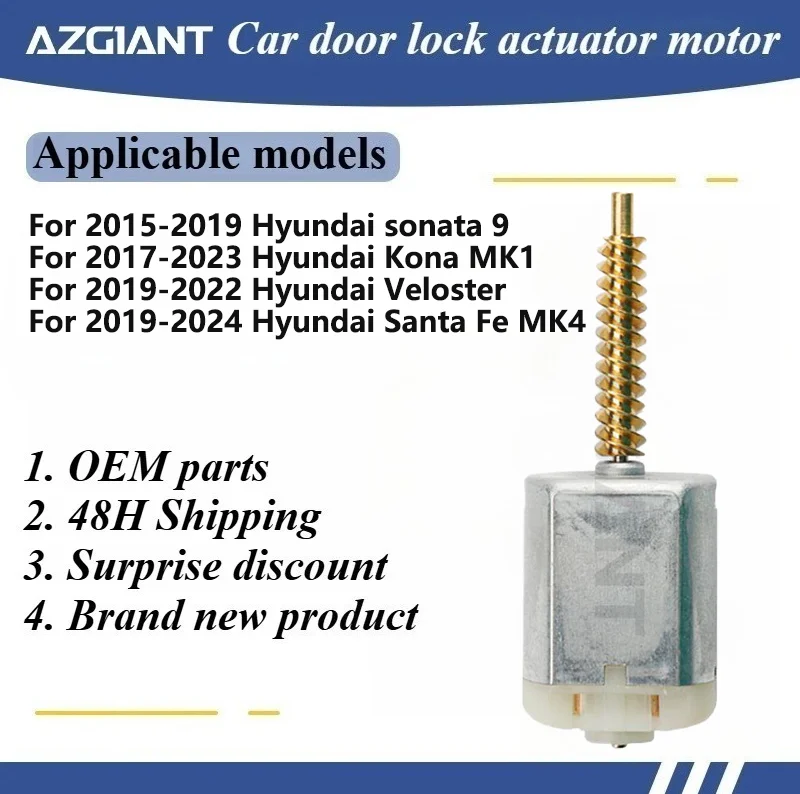 

AZGIANT VD355121 Car door lock actuator motor for Hyundai sonata 9/Kona MK1/Veloster/Santa Fe MK4 Professional accesorios DIY