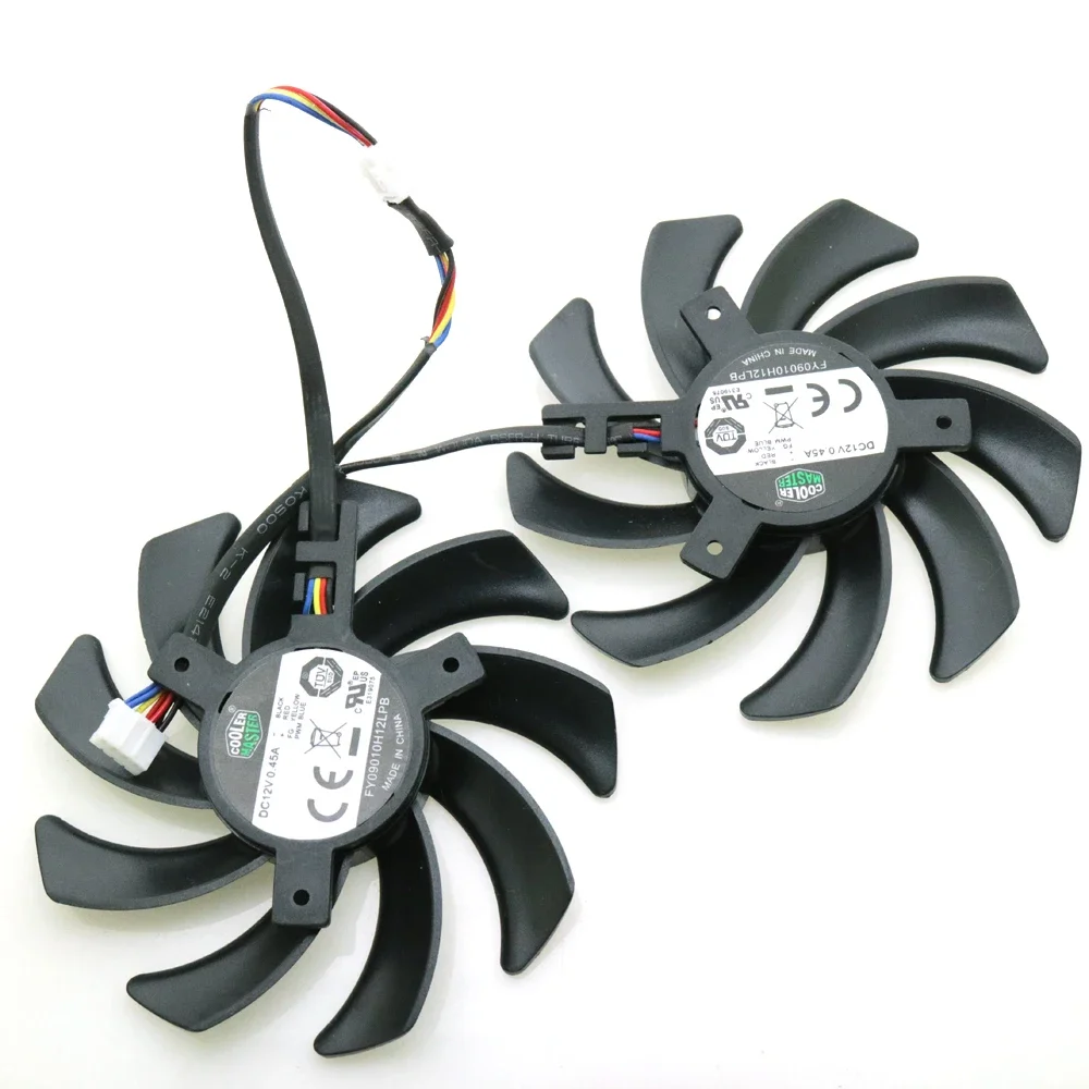 Free Shipping 2pcs/lot FY09010H12LPB DC12V 0.45A 86mm VGA Fan 4Pin For XFX R9 280X 270X 290X Graphics Card Cooling Fan