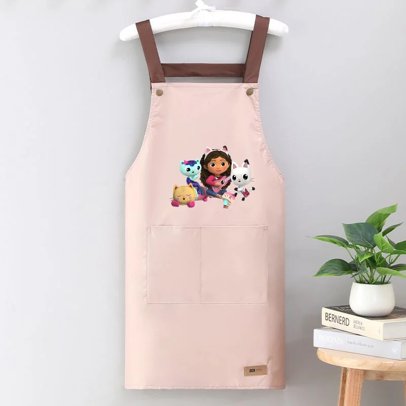 غابي دمية المئزر زيت مقاوم للماء بلا أكمام بينافور المرأة الكرتون المنزل مطعم الشواء المشروبات مآزر هدية #1