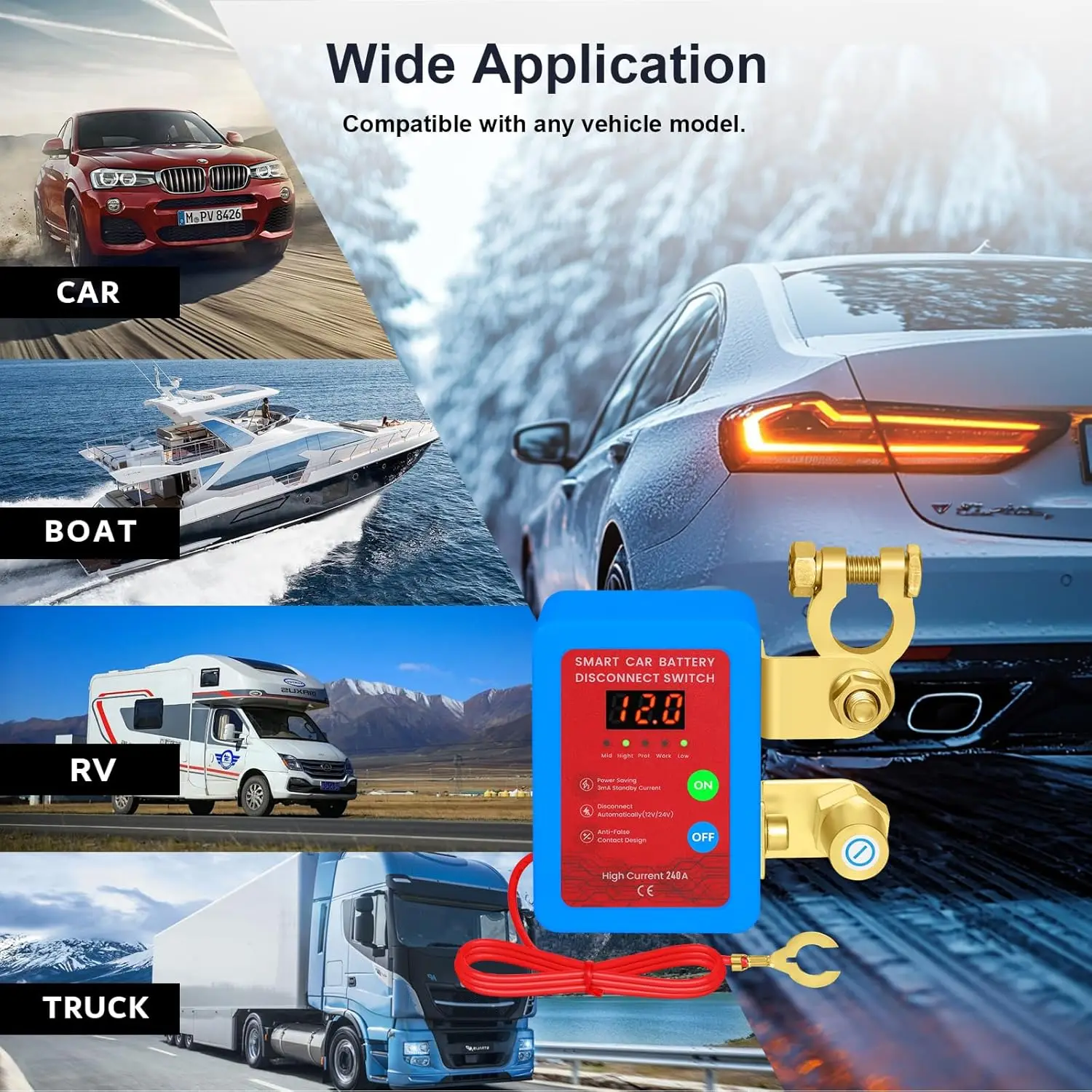 12V Fernbedienung Batterie Trennschalter Smart Spannung Auto Batterie Kill Schalter für Fahrzeug RV ATV Lkw Boot mit LED – Detail 13