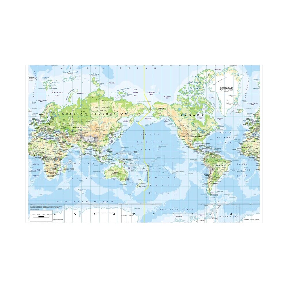 แผนที่โลกขนาด 150x100 ซม. โปสเตอร์ภาษาอังกฤษ ภาพติดผนังแบบพับได้ สำหรับตกแต่งห้องนั่งเล่น ห้องนอน และสำนักงาน