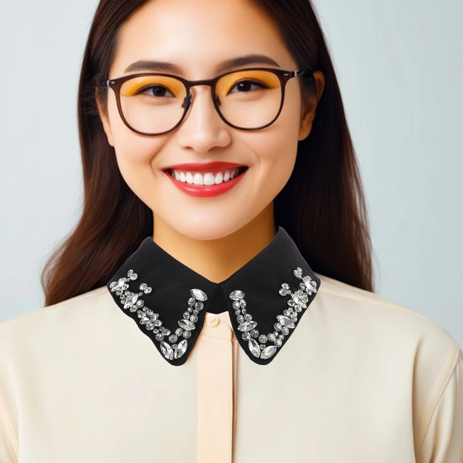 

2Pcs False Fake Detachable Collar Detachable Women Fabric Black White Elegant Fashion Shirt Collar Accessories