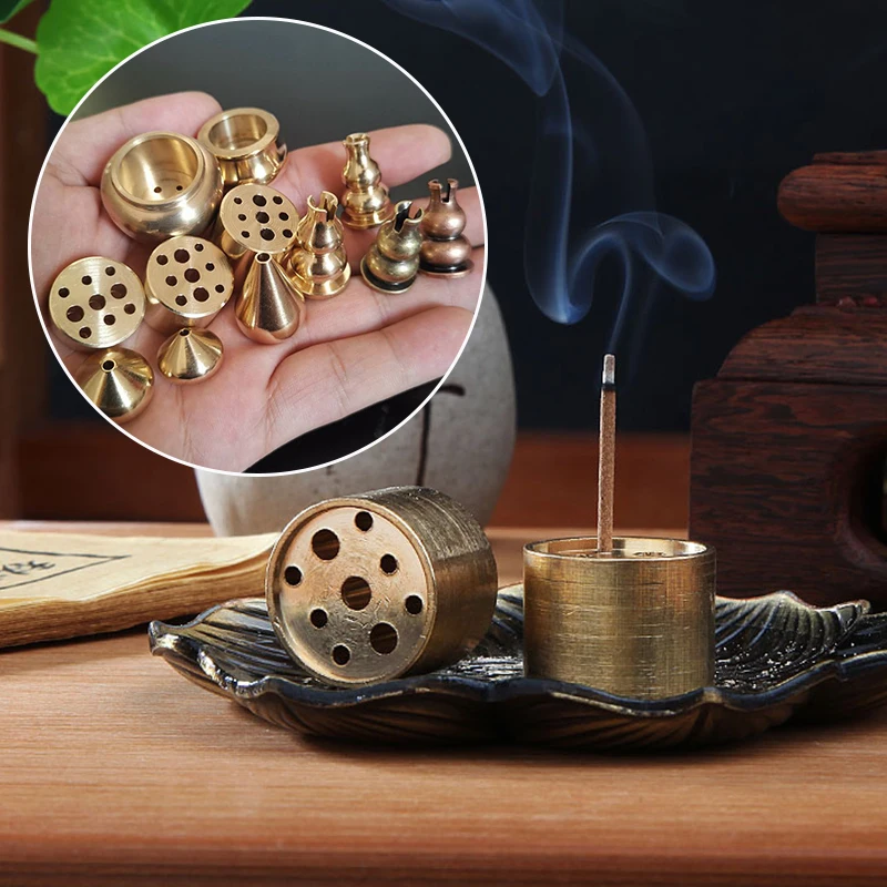 Incense Stick Mine-hole Incense Holder Teahouse Zen Buddhist Supplies Brass Burner Incense Plate Portable Buddha Accessories