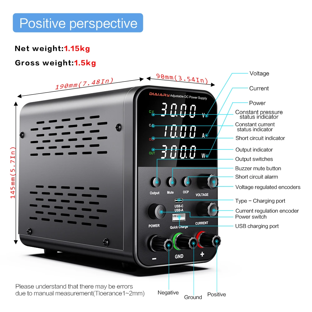 Adjustable DC power supply 30V 10A 60V 5A Lab Bench Power Source Stabilized Power Supply Voltage Regulator Switch 110-220V