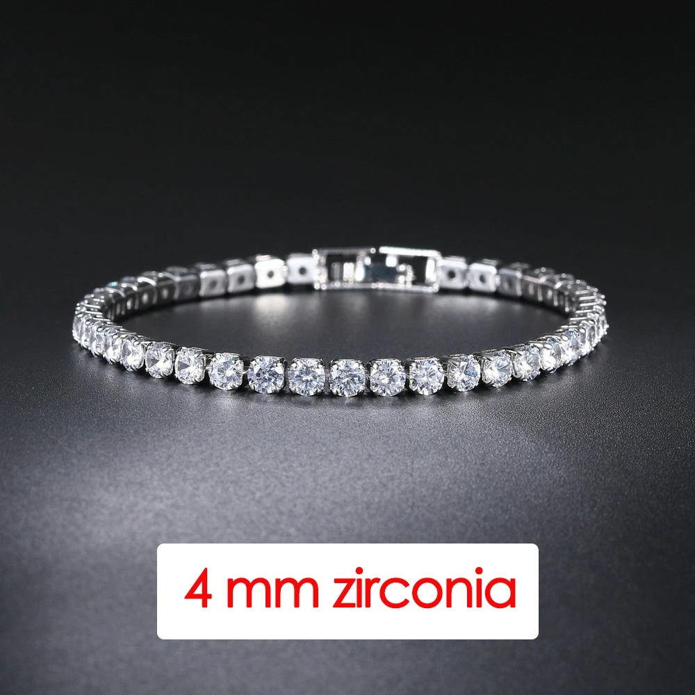 Hiphop Tennis Armband Homme Iced Out 3/4/5mm Zirkonia Herren Kristall Kette auf Der Hand Hip-hop Streetwear Schmuck Männlich H086