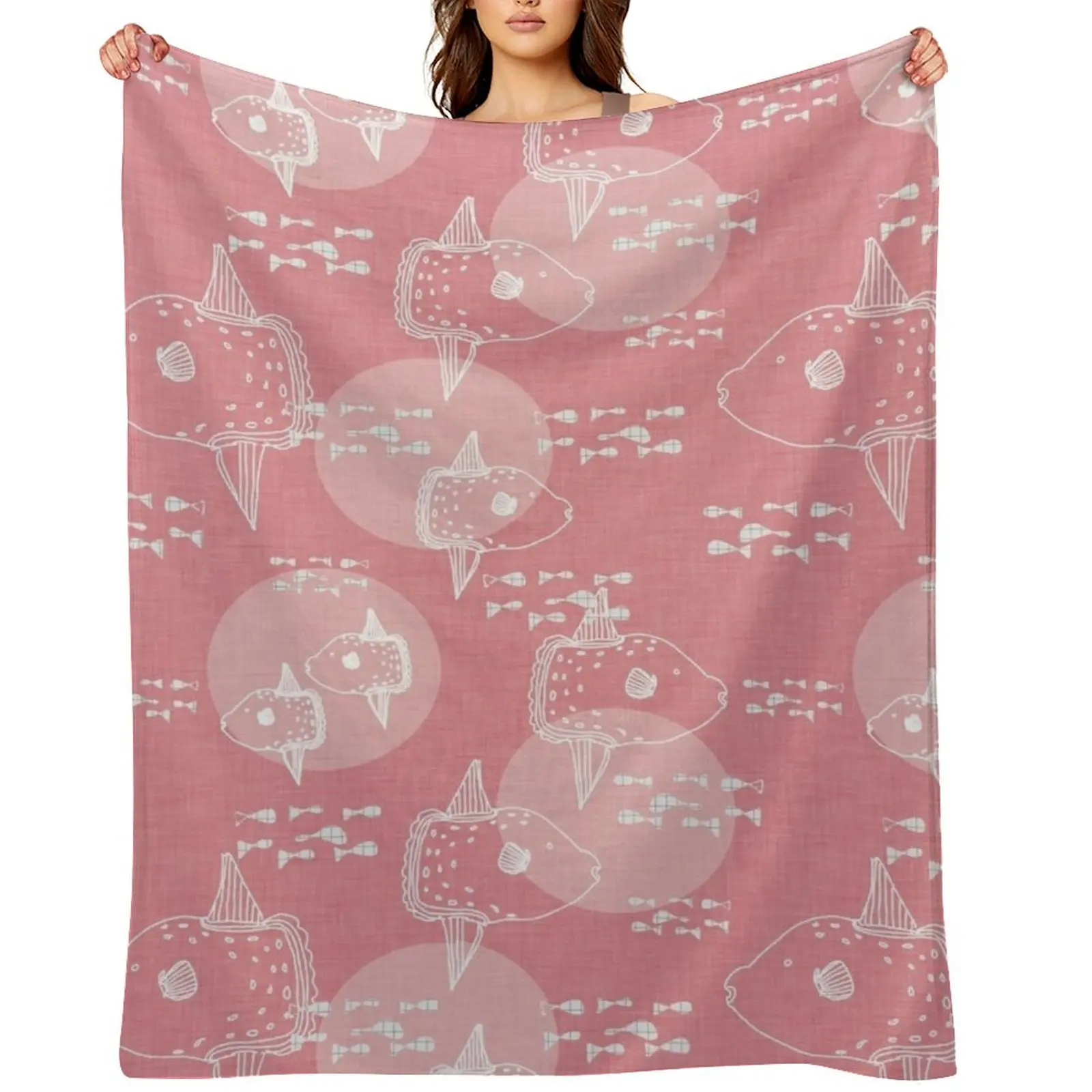 

Mola Mola Pink-Ocean sunfish Throw Blanket anime Soft Bed Fashionable Sofa Quilt Blankets
