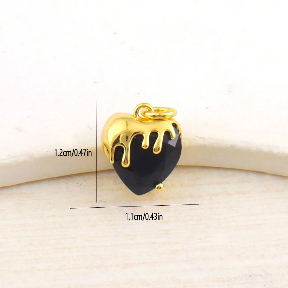 1PC Copper Inlaid Zircon Drip Oil Pendant Devil's Eye Necklace Pendant Dark Envelope Eye Love DIY Jewelry Accessories