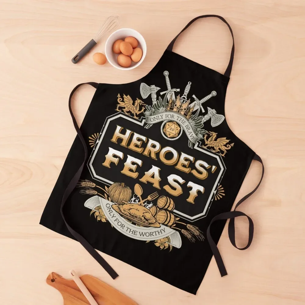 

DND HEROES' FEAST: funny cook rpg chef kitchen warrrior heroe Apron Camping Womens Dresses Apron