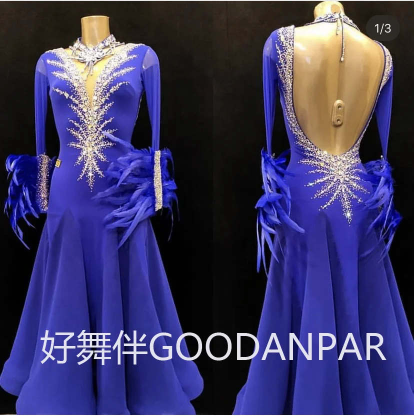 

Standard Dance Dress for Competition Ballroom Dance Dress ballroom gown Waltz dance dress Stage costume royal blue
