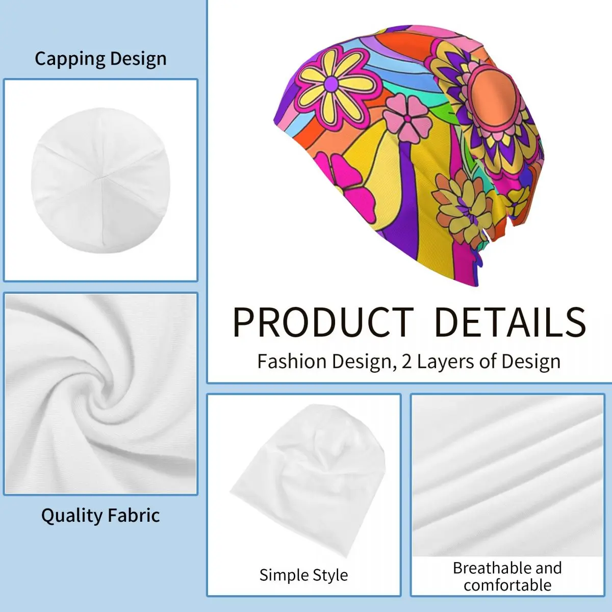 رائع مخدر زهرة السلطة الدافئة محبوك قبعة الأزياء بونيه قبعة الخريف الشتاء في الهواء الطلق بيني القبعات للجنسين الكبار